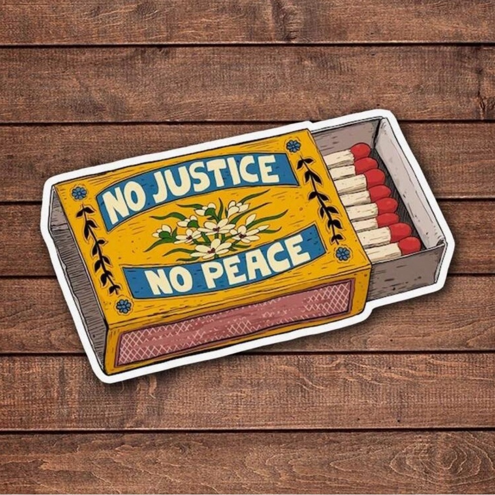 No Justice No Peace Matchbox Sticker